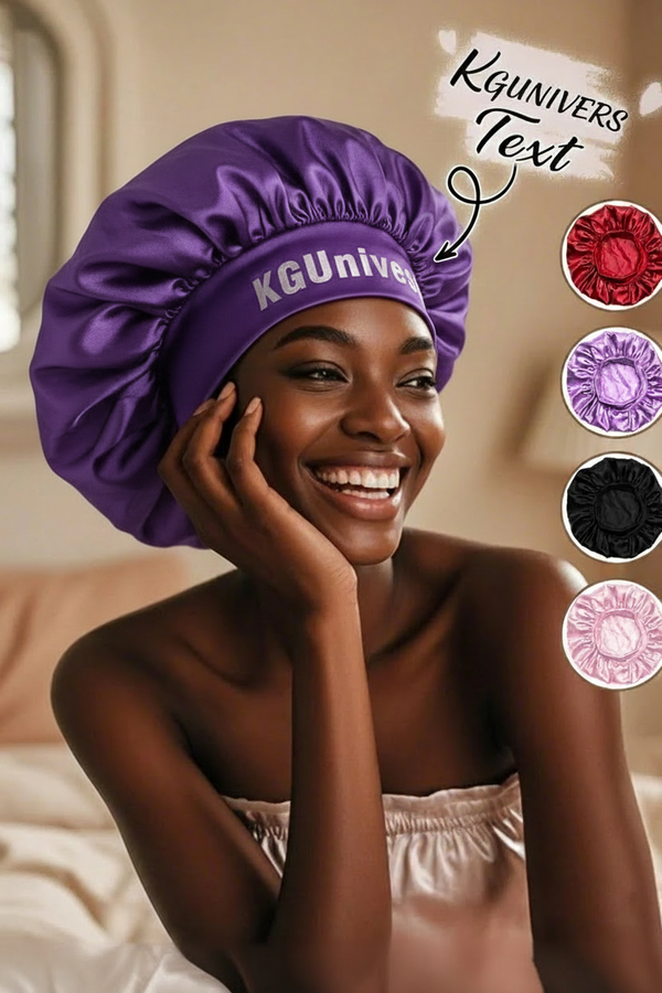 Bonnet de Nuit en Satin Personnalisé — Protection Capillaire Anti-Frisottis | KGUNIVERS