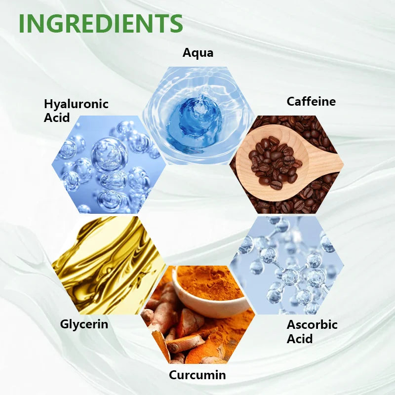 Masque pour les yeux à la caféine, à l'acide hyaluronique, au collagène et à la glycérine - Hydratation longue durée, réduit les cernes et les poches, convient à tous les types de peau