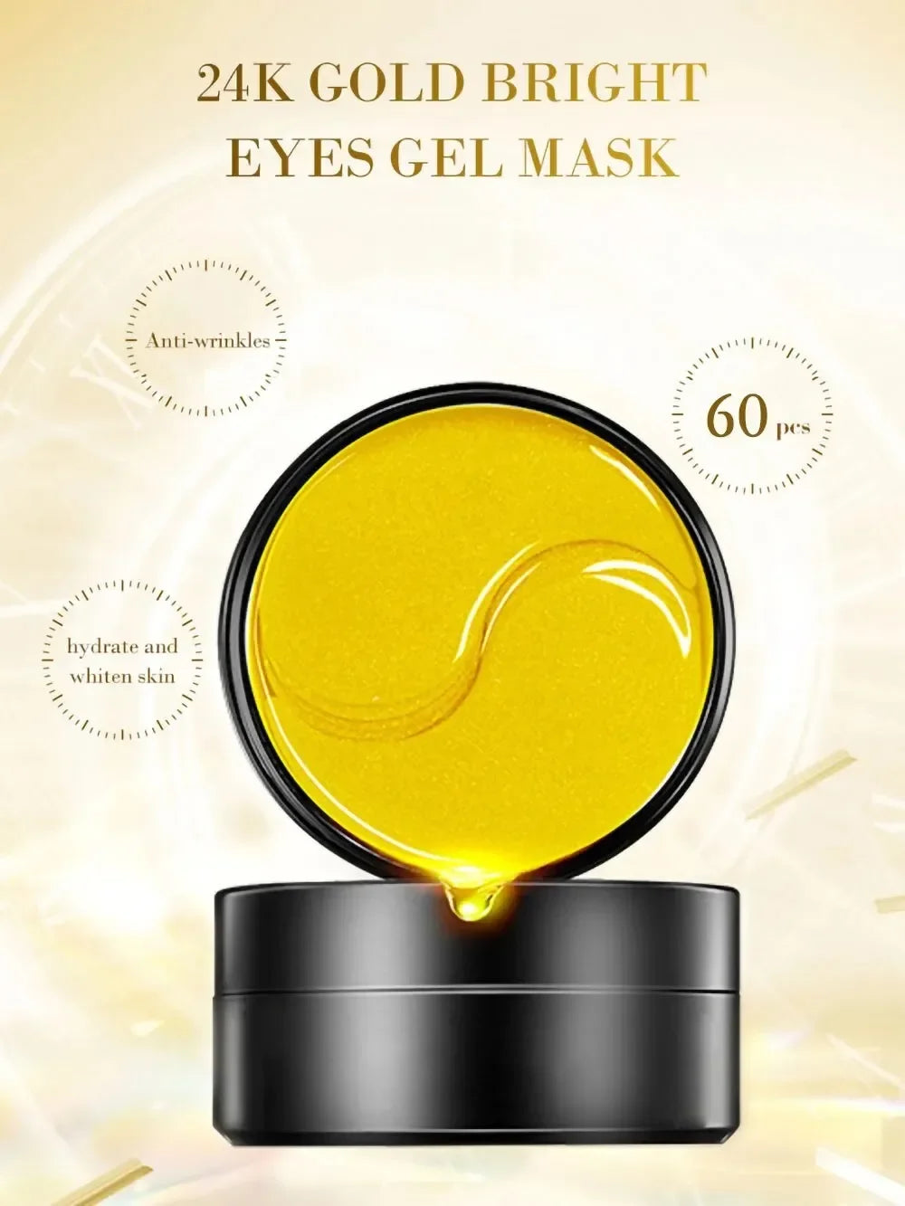 Masque pour les yeux hydratant doré, 60 pièces, soulage la Fatigue oculaire, nourrit la zone des yeux, masque pour les yeux en cristal de collagène, masques de soins coréens pour la peau