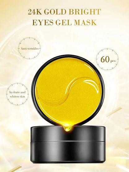 Masque pour les yeux hydratant doré, 60 pièces, soulage la Fatigue oculaire, nourrit la zone des yeux, masque pour les yeux en cristal de collagène, masques de soins coréens pour la peau