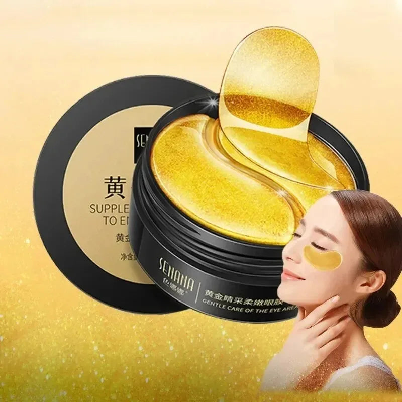 Masque pour les yeux hydratant doré, 60 pièces, soulage la Fatigue oculaire, nourrit la zone des yeux, masque pour les yeux en cristal de collagène, masques de soins coréens pour la peau