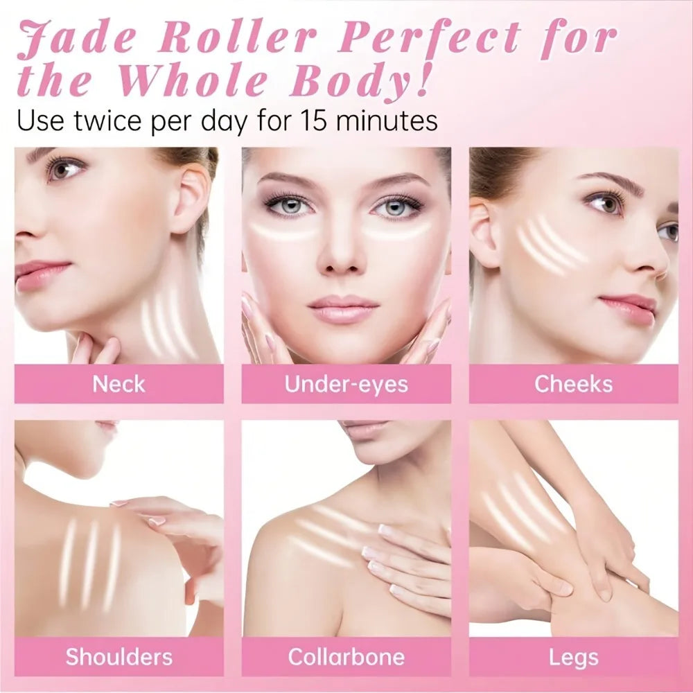 Ensemble de soins du visage 4 pièces : Masque en gel + Masque pour les yeux en gel + Grattoir Gua Sha en résine + Rouleau de massage double face en résine, Ensemble beauté
