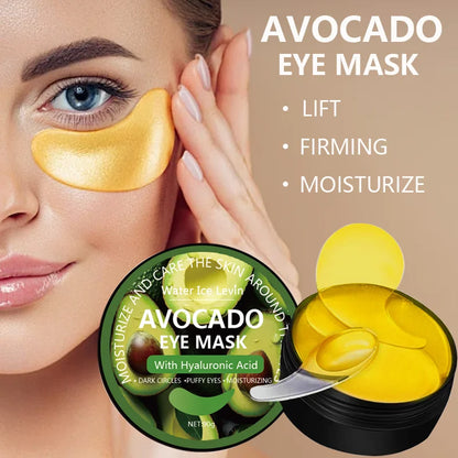 Masque pour les yeux à la caféine, à l'acide hyaluronique, au collagène et à la glycérine - Hydratation longue durée, réduit les cernes et les poches, convient à tous les types de peau