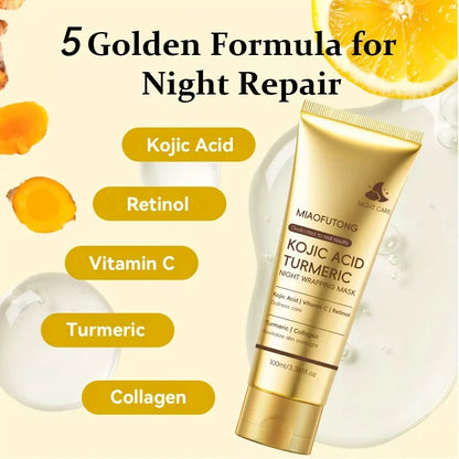 Masque exfoliant au collagène, masque enveloppant au collagène à la biotine Jour et nuit, hydratation profonde, crème masque de soin nocturne.