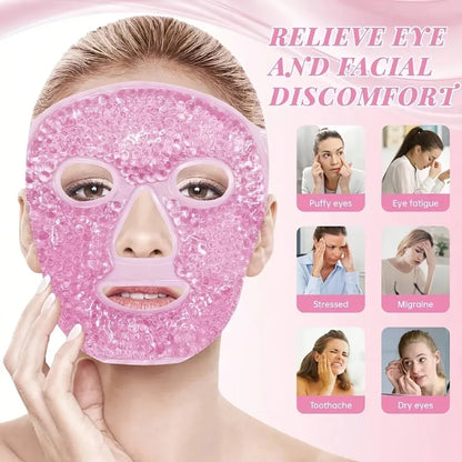 Ensemble de soins du visage 4 pièces : Masque en gel + Masque pour les yeux en gel + Grattoir Gua Sha en résine + Rouleau de massage double face en résine, Ensemble beauté
