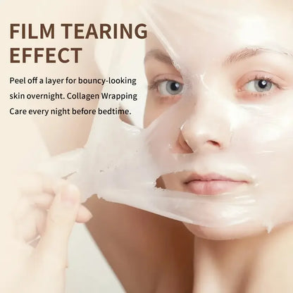 Masque exfoliant au collagène, masque enveloppant au collagène à la biotine Jour et nuit, hydratation profonde, crème masque de soin nocturne.
