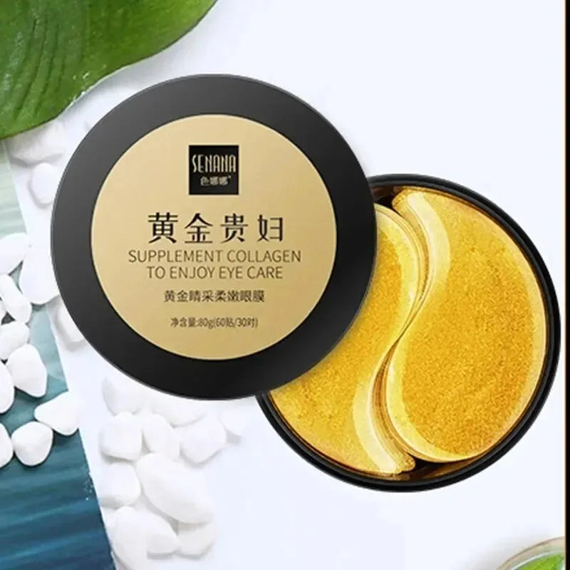 Masque pour les yeux hydratant doré, 60 pièces, soulage la Fatigue oculaire, nourrit la zone des yeux, masque pour les yeux en cristal de collagène, masques de soins coréens pour la peau