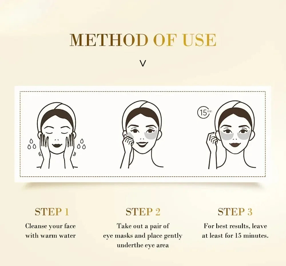 Masque pour les yeux hydratant doré, 60 pièces, soulage la Fatigue oculaire, nourrit la zone des yeux, masque pour les yeux en cristal de collagène, masques de soins coréens pour la peau