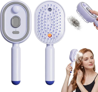 Brosse lissante électrique à vapeur, peigne chauffant, brosse démêlante rechargeable à coussin d'air massant
