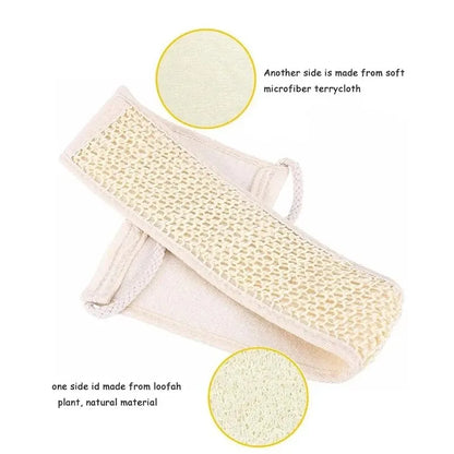 Loofah exfoliant doux naturel, outil de nettoyage de la peau du corps, bain-douche unisexe, Massage Spa, épurateur, éponge, sangle arrière, 1 pièce