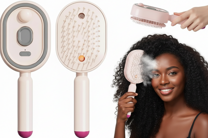 Brosse lissante électrique à vapeur, peigne chauffant, brosse démêlante rechargeable à coussin d'air massant