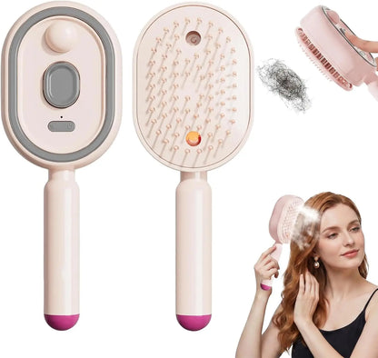 Brosse lissante électrique à vapeur, peigne chauffant, brosse démêlante rechargeable à coussin d'air massant