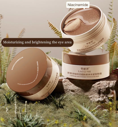 Boîte de 60 masques raffermissants pour les yeux à la caféine et à la nicotinamide, pour les yeux fatigués à tout moment, hydratants et raffermissants