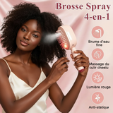 Brosse lissante électrique à vapeur, peigne chauffant, brosse démêlante rechargeable à coussin d'air massant