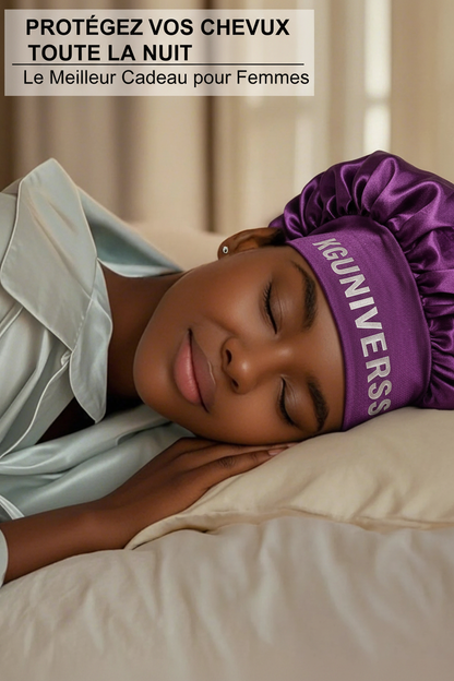 Femme dort bonnet violet